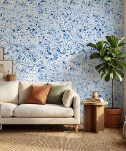 blue terrazzo wallpaper