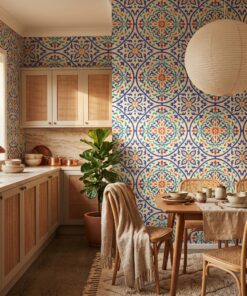 Moroccan Floral Tile Wallpaper