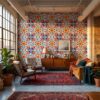 colorful mexican talavera wallpaper