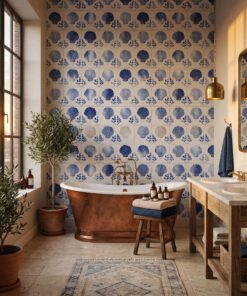 blue scandinavian wallpaper