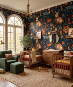 scandinavian folk wallpaper
