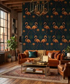 art deco flamingo wallpaper