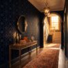 dark blue tile wallpaper