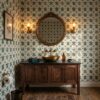 green floral tile wallpaper