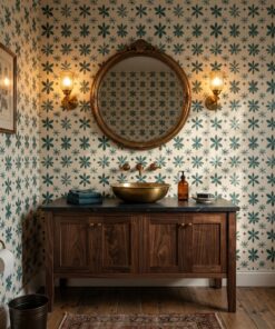 green floral tile wallpaper