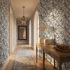 blue toile wallpaper