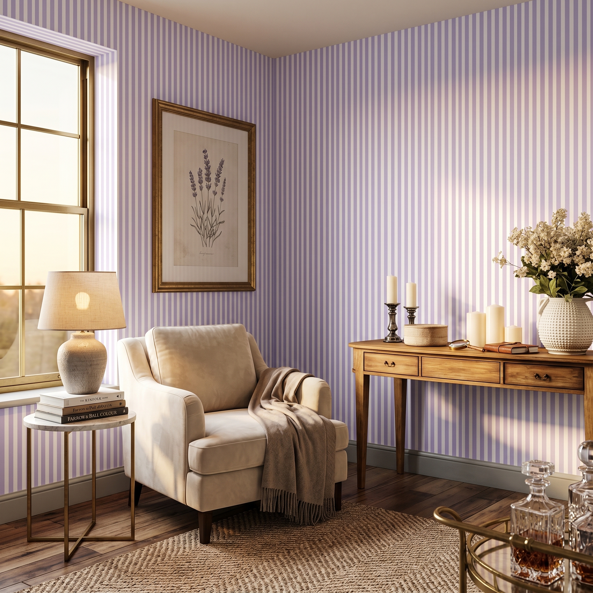 lavender stripe wallpaper