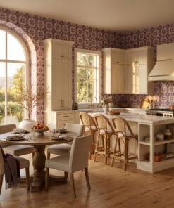 purple moroccan tile wallpaper
