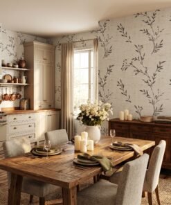 linen floral wallpaper