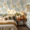 watercolor yellow floral wallpaper