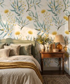 watercolor yellow floral wallpaper