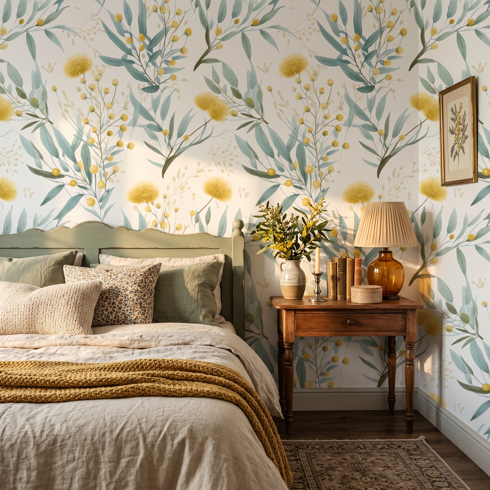 watercolor yellow floral wallpaper