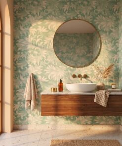 sage green botanical wallpaper