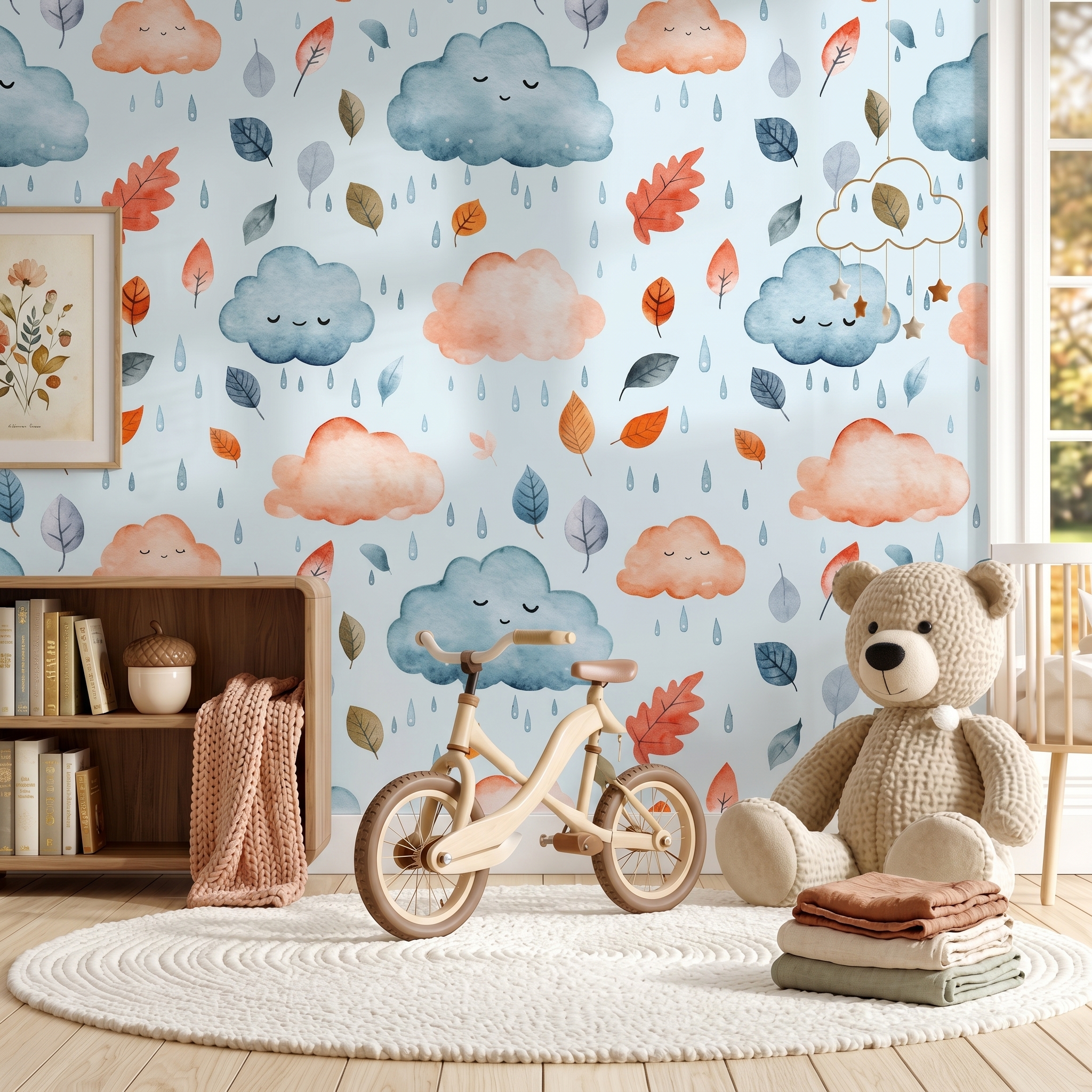 Cute Cloud Nursery Wallpaper