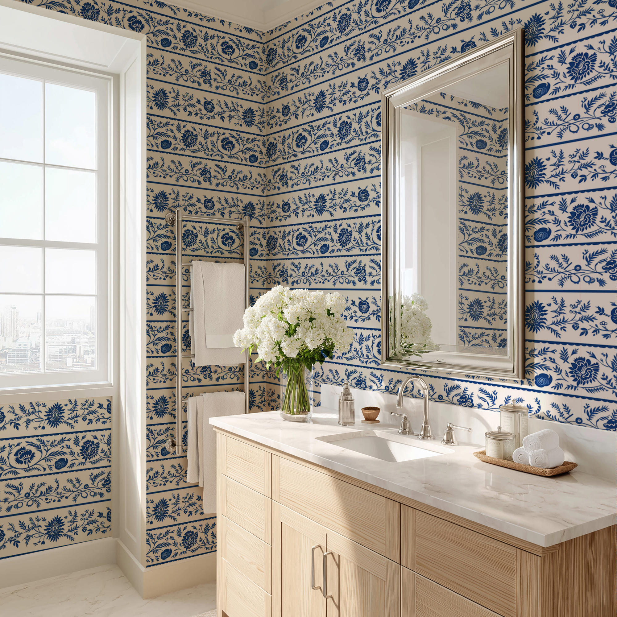 blue chinoiserie wallpaper mockup 3