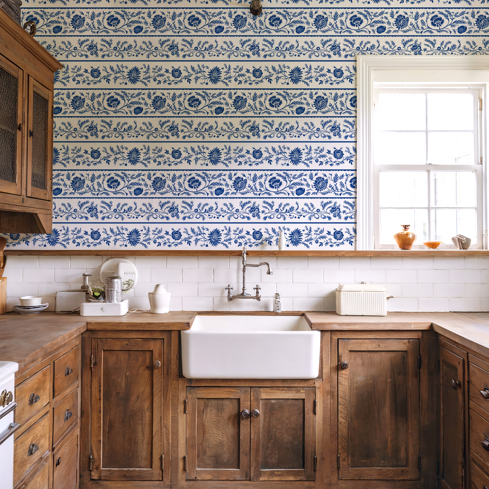 blue chinoiserie wallpaper mockup 8