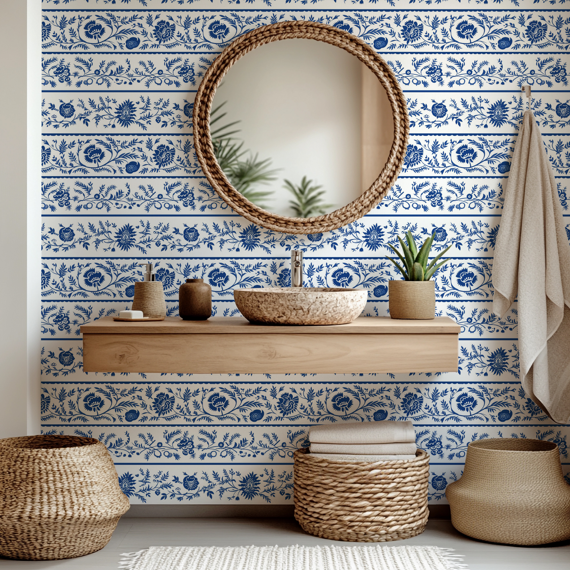 blue chinoiserie wallpaper mockup 9