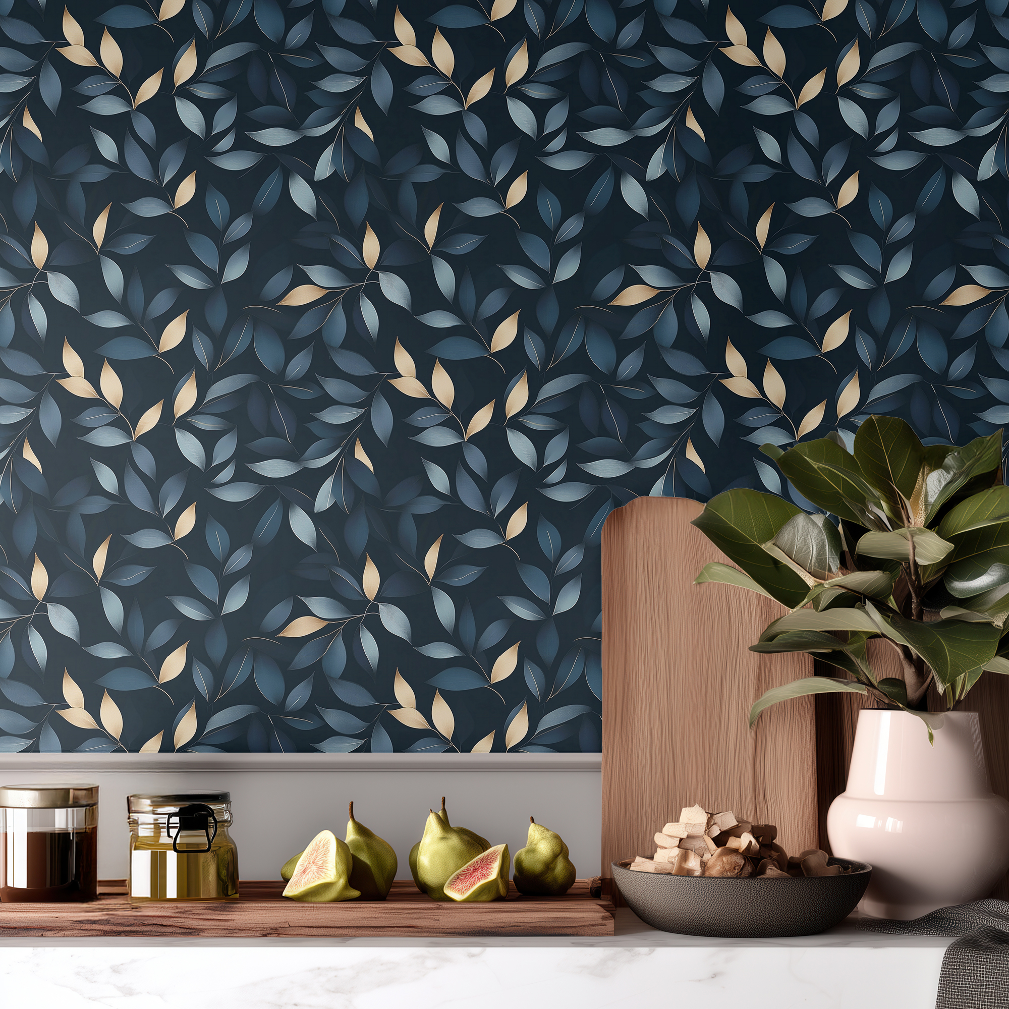 blue gold leaves mockup 2