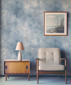 Blue Limewash Textured Wallpaper - Image 4