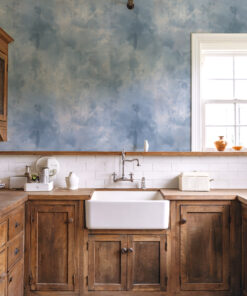 Blue Limewash Textured Wallpaper - Image 3