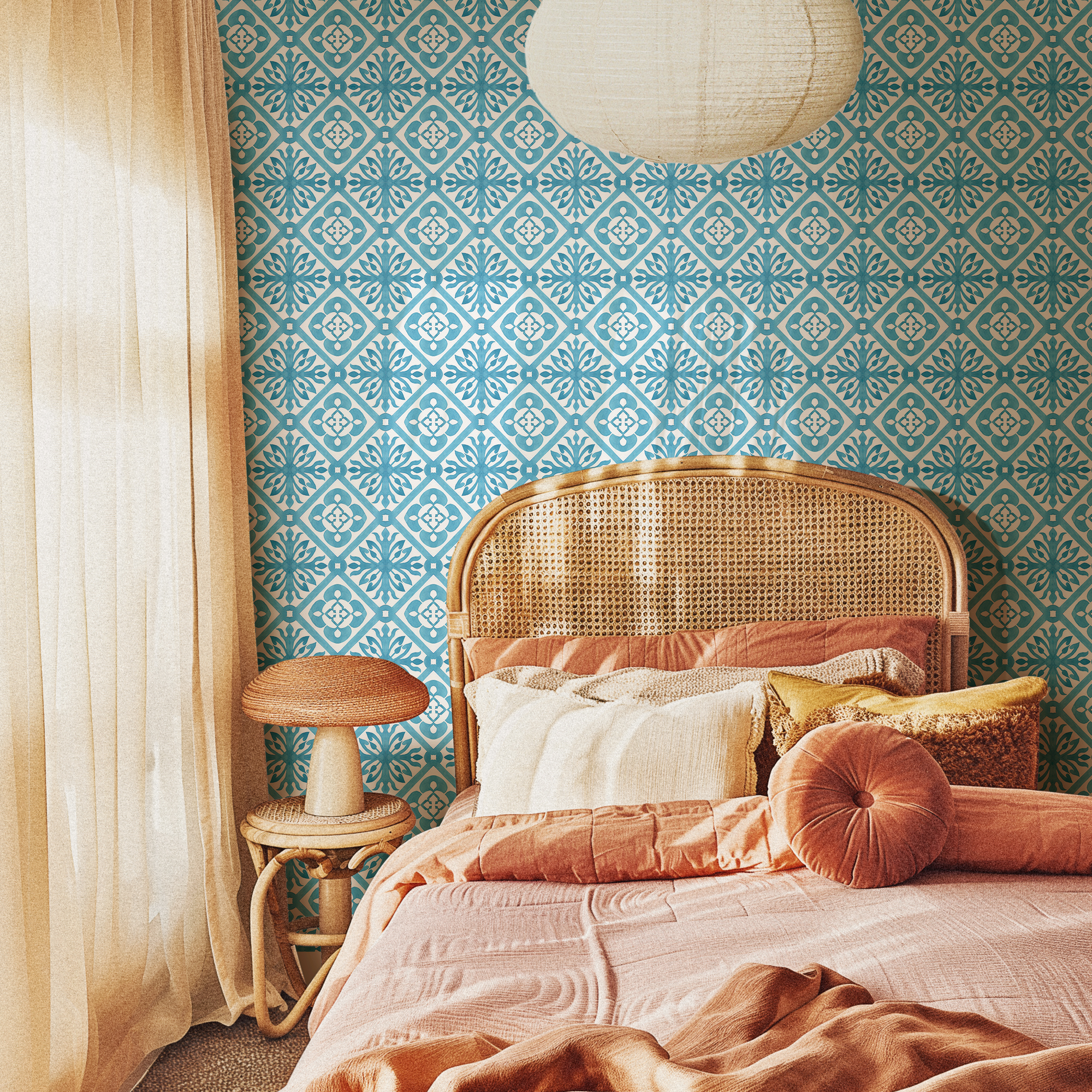 blue moroccan wallpaper 3 mockup 4