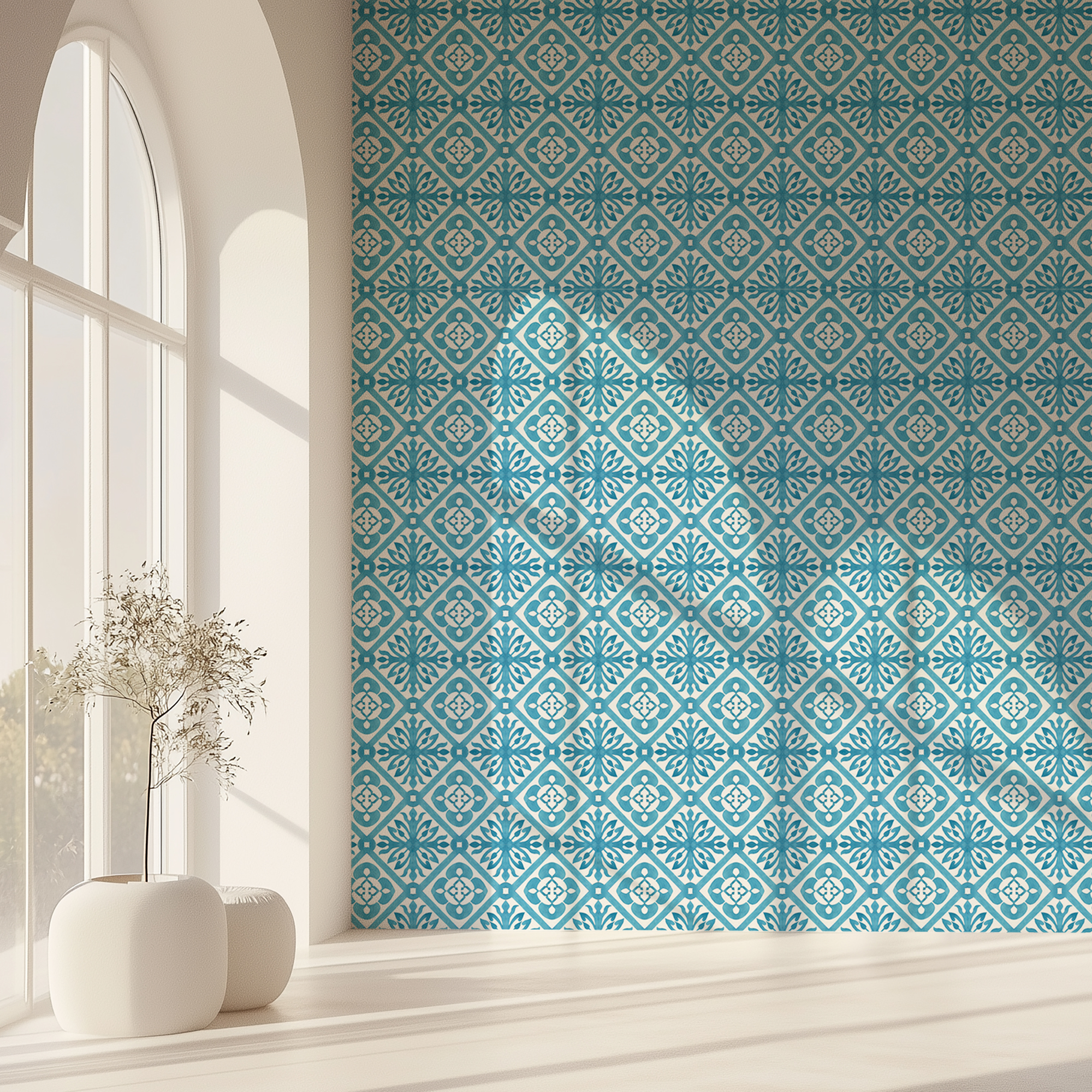blue moroccan wallpaper 3 mockup 5