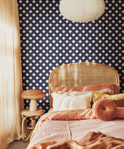 Navy Blue Plaid Checkered Wallpaper - Image 7