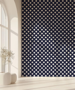 Navy Blue Plaid Checkered Wallpaper - Image 6