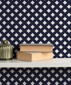 Alternative view of Navy Blue Plaid Checkered Wallpaper
