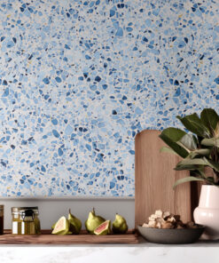 Blue Terrazzo Wallpaper – Modern Concrete - Image 7