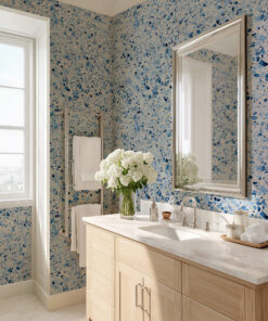 Blue Terrazzo Wallpaper – Modern Concrete - Image 5