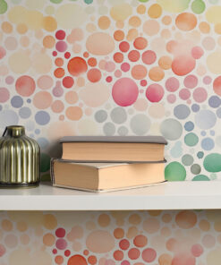 Alternative view of Colorful Watercolor Bubble Dot Kids Wallpaper