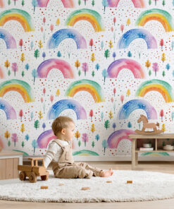 Watercolor Rainbow Kids Wallpaper - Image 6