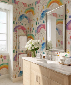 Watercolor Rainbow Kids Wallpaper - Image 5