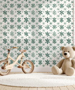 Green Botanical Floral Tile Wallpaper - Image 8