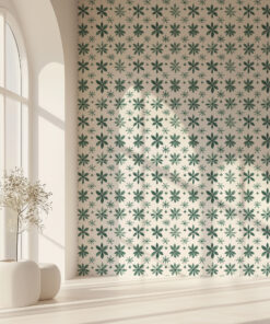 Green Botanical Floral Tile Wallpaper - Image 6