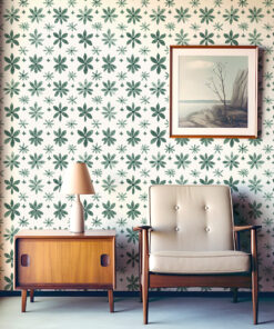 Green Botanical Floral Tile Wallpaper - Image 5