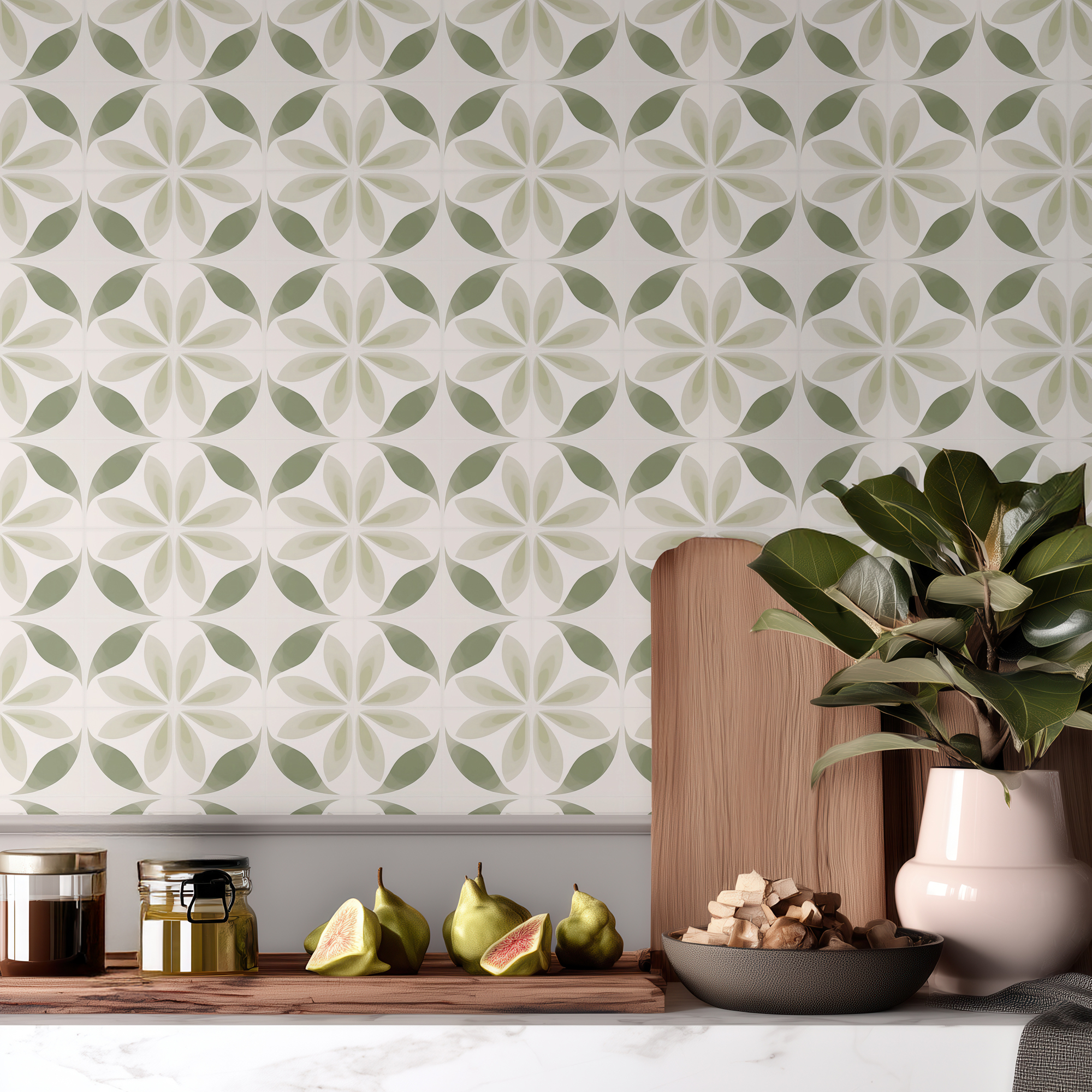 green morroccan tile mockup 2