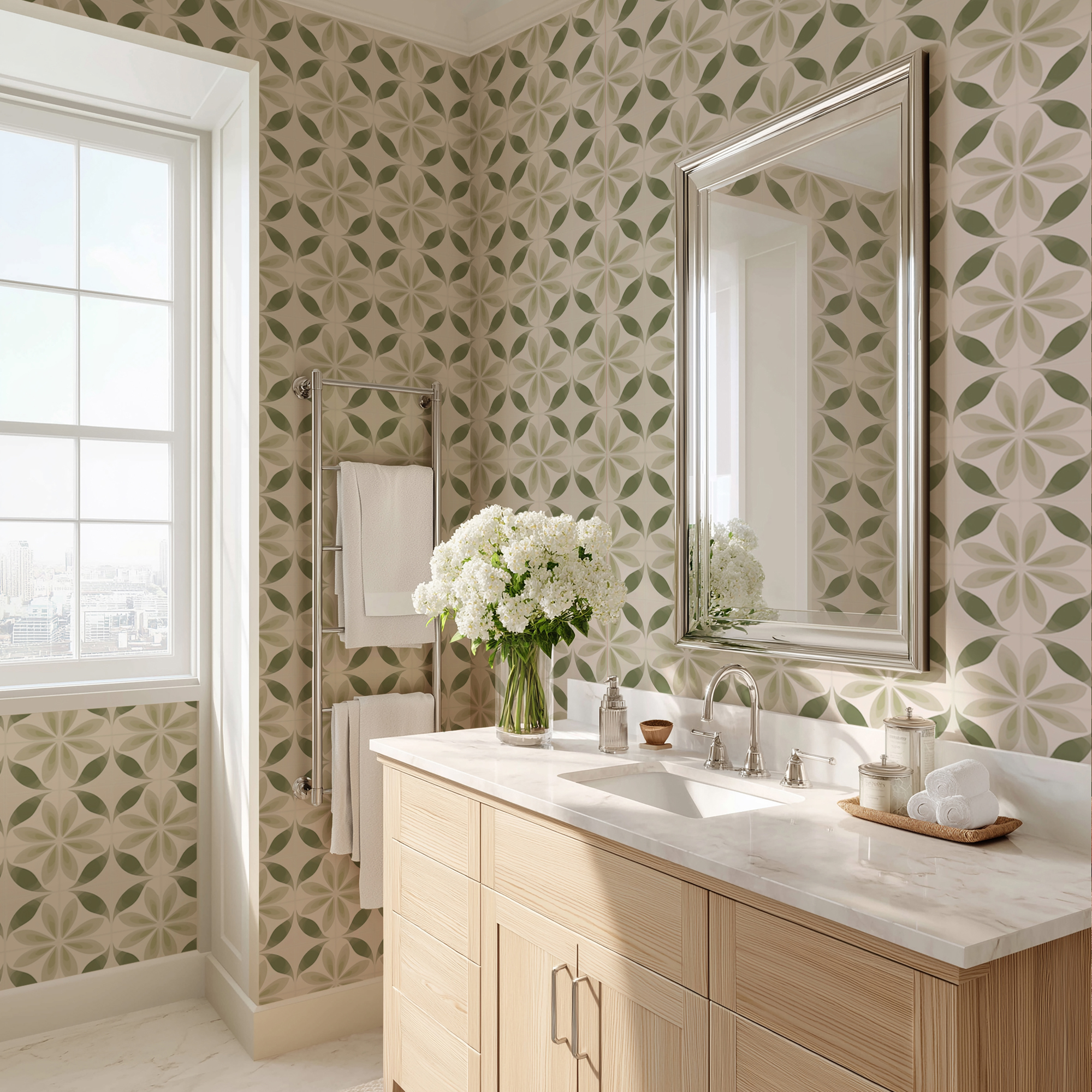 green morroccan tile mockup 3