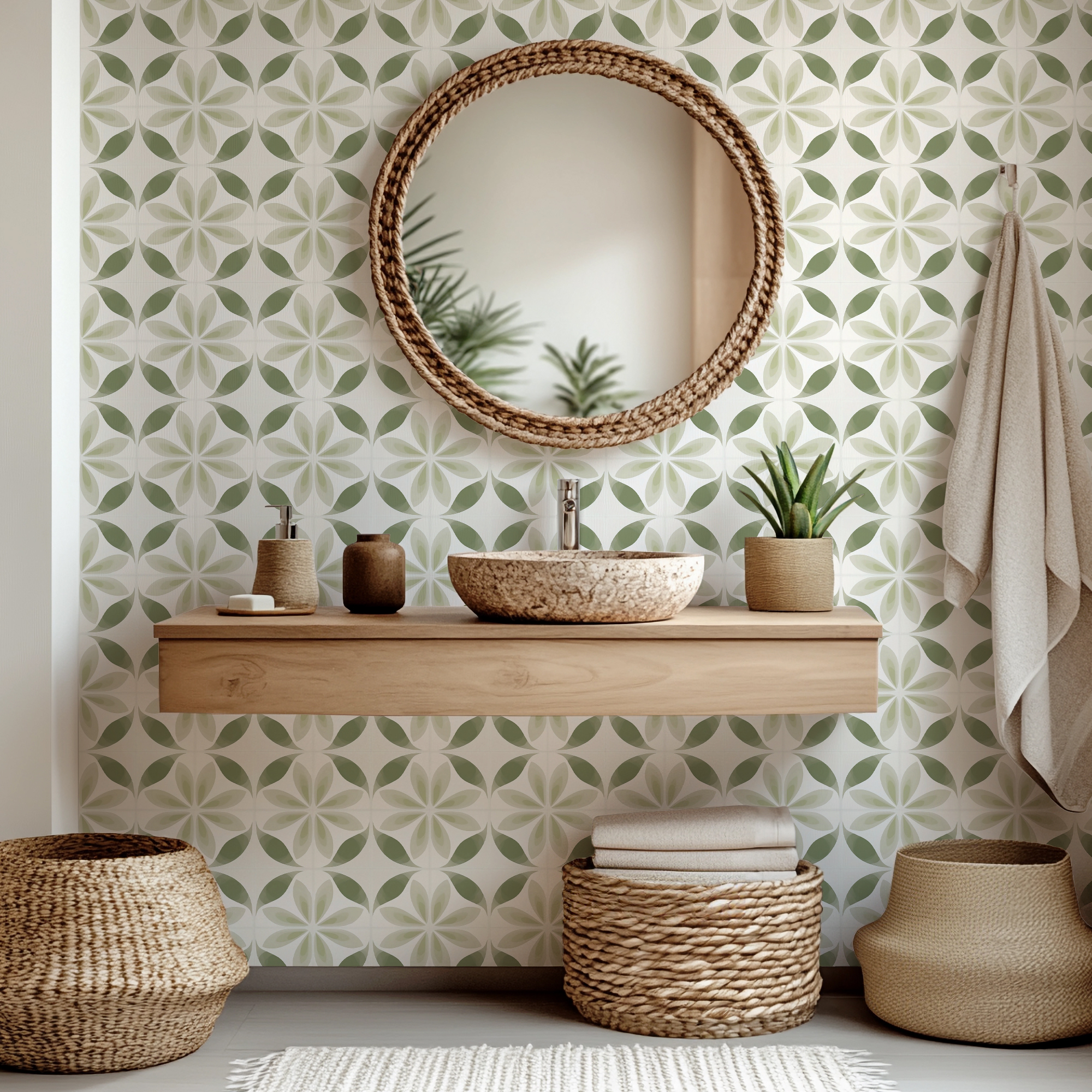 green morroccan tile mockup 7
