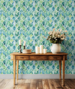 Green Leaf Diamond Wallpaper - Image 7