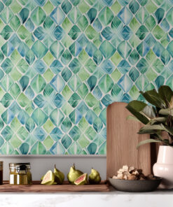 Green Leaf Diamond Wallpaper - Image 6