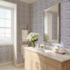 blue moroccan wallpaper