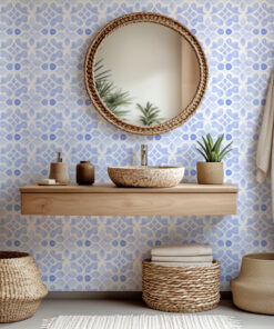 Alternative view of Blue Moroccan Wallpaper – Geometric
