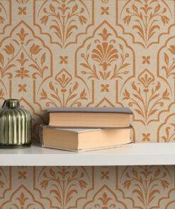 Alternative view of Terracotta Moroccan Geometric Tile Wallpaper