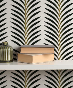 Alternative view of Modern Tropical Palm Leaf Wallpaper
