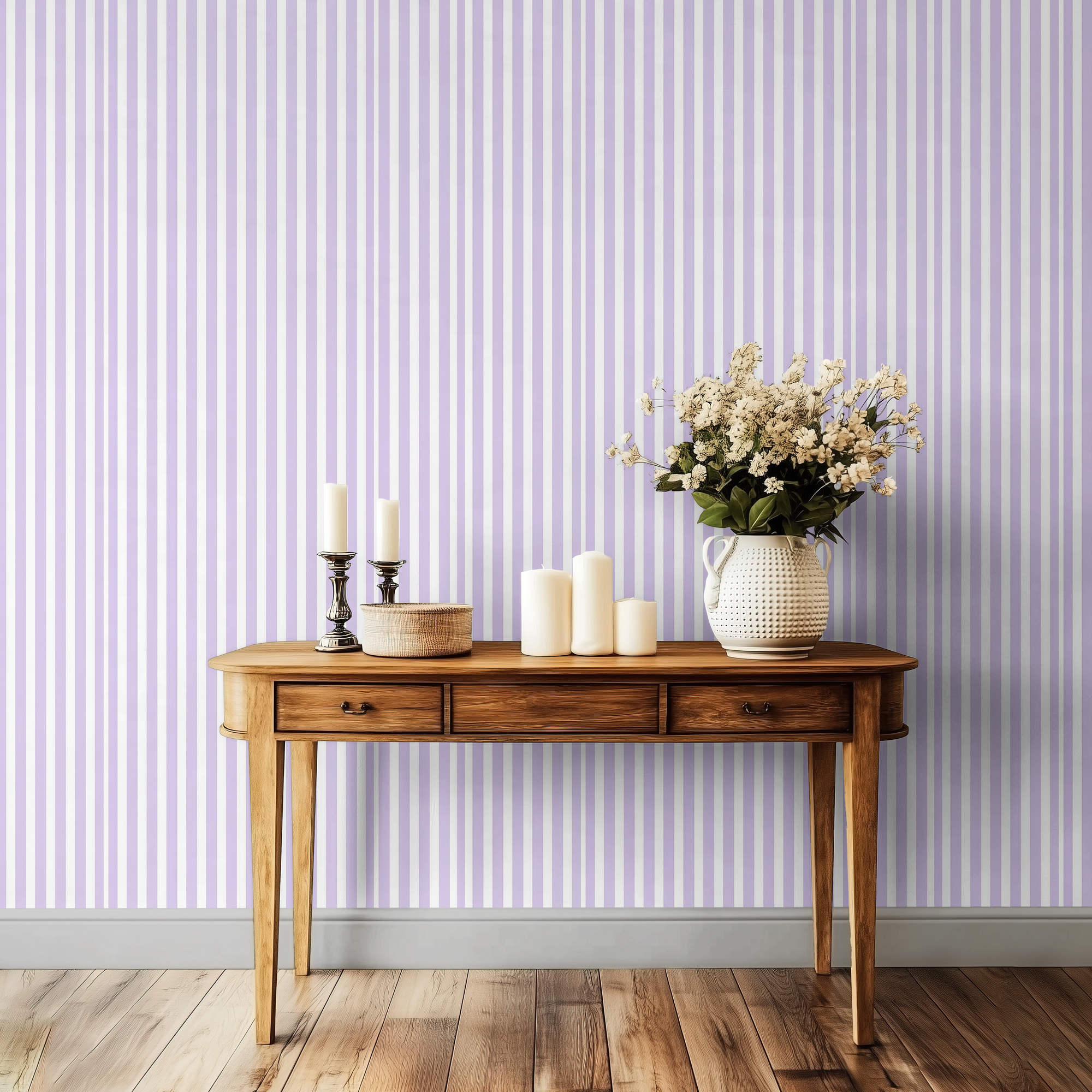 Lavender Stripe Wallpaper – Purple Vertical Lines