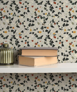 Alternative view of Multicolor Terrazzo Wallpaper – Modern Concrete