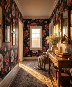 Dark Romantic Botanical Wallpaper