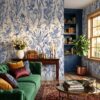 Classic Blue Botanical Wallpaper